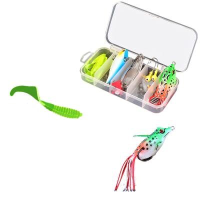 China All In One Box Kit Box Freshwater Topwater Spoon Vib Metal Soft Hard Plastic Lure Fishing Lure Set Tackle Set For Bass for sale