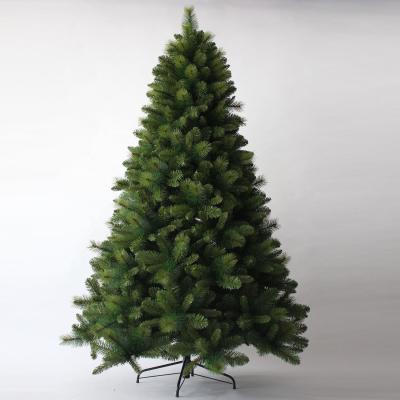 China Fat Unlit Premium Artifical Hinged Christmas Tree Fireproof And Eco-friendly Mix Pine With Metal Stand for sale