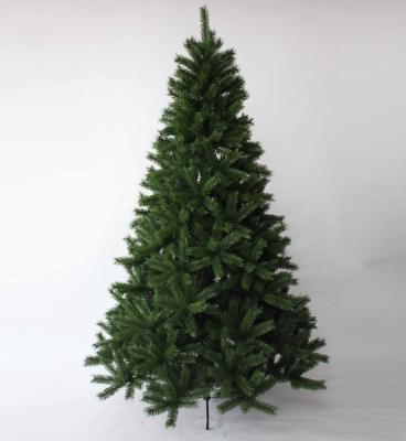 China Premium Unlit Fireproof And Eco-Friendly Pine Artificial Hinged Green Christmas Tree With Metal Stand for sale