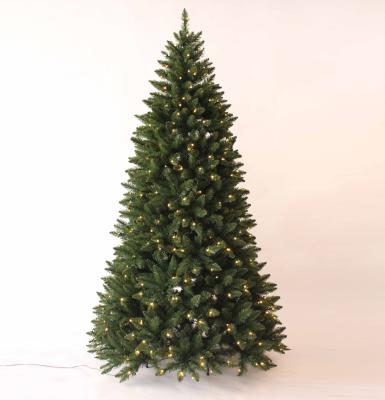 China Prelit Fireproof And Eco-friendly 7 Feet Premium Artificial Hinged Christmas Tree With Metal Stand for sale