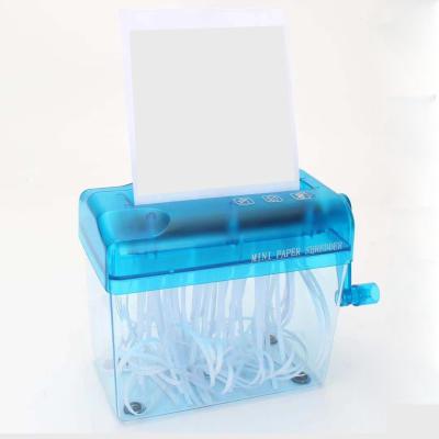 China 2021Hot Selling MINI 120mm Manual A6 Paper Plastic Shredder Machine For Office for sale