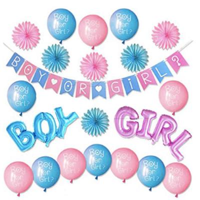 China Festival Decoration Selection Baby Shower Pink 12 Inch Latex Balloon Set Party Decoration Boy Or Girl Banner Gender Reveal Party Supplies for sale