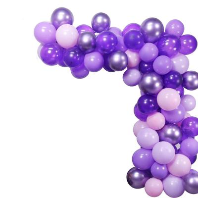 China Purple Latex Wedding&Birthday Selection Arch Festival Decoration Kit 70 Pcs Purple Latex Balloon Set Party Decoration Pink for sale