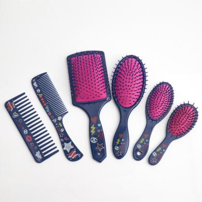 China Fashion Trend Customized Printing Flower Set Customized Logo Professional Supplier For Hair Brush Cushion Comb for sale