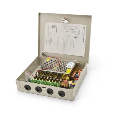 China 12V 10A 9 Way Security Equipment Centralized Power Supply Output Power Supply Box 235*210*54MM for sale