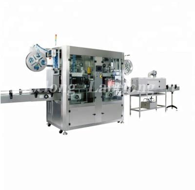 China Mineral Double Head Shrink Sleeve Beverage Water Bottle Labeling Machines for sale