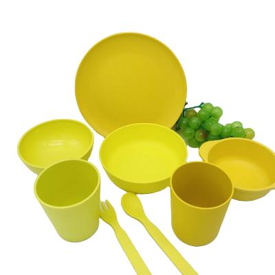 China New 100% Biodegradable Biodegradable Bamboo Biodegradable Baby Tableware Cup Kids PLA Health Feeding Set BPA Free Health Tumbler Set for sale