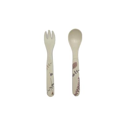 China Sustainable Eco Friendly Food Grade Fiber Bamboo Cutlery For Kids, Bamboo Fiber Kids Dinner Set for sale