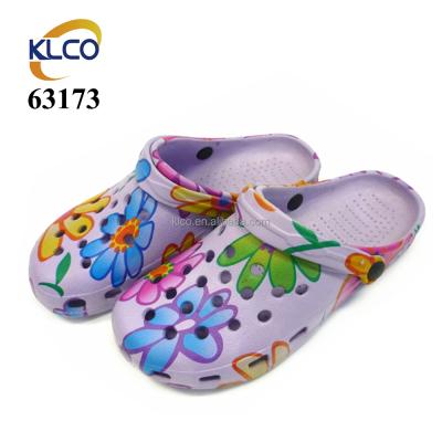 China Wholesale Flat Holey Soles Printing Eva Clogs Sandals Garden Medical Woman for sale