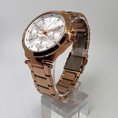 China Private Label Automatic Sunburst Date Elegant Brass Wholesale 36mm Silver Rose Gold Ladies Sunburst Quartz Watch for sale