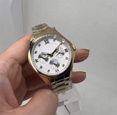 China Brand New Private Automatic Date Designer Automatic Brass Compact Wholesale IP Gold And Silver Ladies Multifunctional Watch for sale