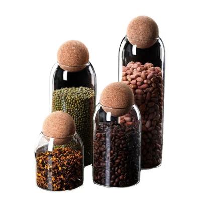 China High Quality Heatable Sale Tea Canister Sealed Wooden Cap Dried Coffee Bean Tank Glass Storage Jar With Lid for sale