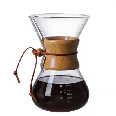 China Custom Handmade New Vintage High Borosilicate Glass Coffee Fully Stocked Pot for sale