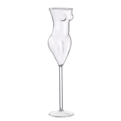 China Eco-friendly and Recyclable Female Body Cocktail Glasses Flower Drinkware Crystal Champagne Flutes Classy Red Wine Cups Wine Glass Goblet for sale