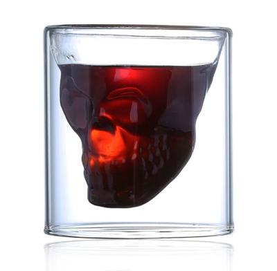 China Unbreakable Factory Directly Supply Creative Red Double Glass Coffee Opposite Personality Cocktail Glass Mug for sale