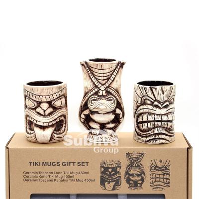 China Bar Tiki Mugs Gift Set for sale