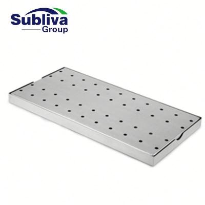 China Restaurant Stainless Steel Rectangular Drip Tray With Round Hole for sale