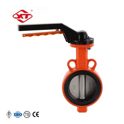 China Engineering Customizable Wafer Butterfly Valve D71W-16P DN40 CF8 Xintai Brand Made In China for sale