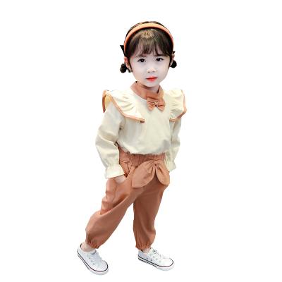 China Cute children's two-piece dress casual 2021 new baby clothes two-piece girls 1-4 years spring and autumn long-sleeved suit for sale