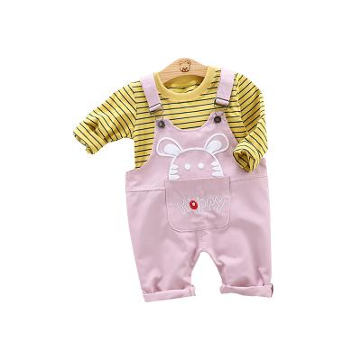 China Wholesale high quality children's boutique smart casual low price two-piece sling two-piece girl's long-sleeved suit for sale