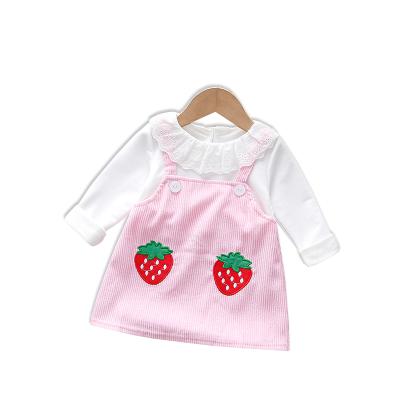 China 2021 casual made in China girls' spring and autumn long sleeve dress 2-5 years old children's sweet sling dress for sale