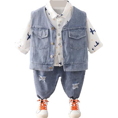 China Boutique casual children's clothing gentleman's three-piece suit 1-5 years old boys spring and autumn vest long-sleeved suit for sale