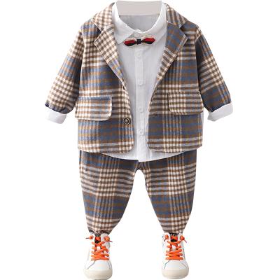 China Casual Cheap Children's Clothing Gentleman's Two-Piece Suit 1-5 Years Boys Spring and Autumn Long-sleeved Suit for sale