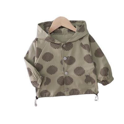 China 2021 factory wholesale children's breathable cartoon hooded jacket 1-5 years old boys sleeve long casual jacket for sale