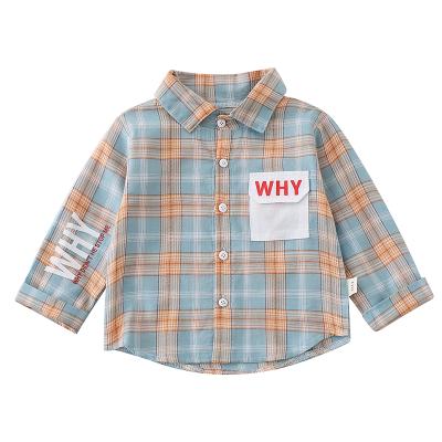 China 2021 Casual Made In China Boutique Spring And Autumn Plaid Shirt Children Gentleman Boy Shirt for sale