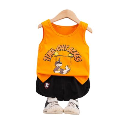 China Two-piece suit 1-4 years old baby boy summer vest suit children's casual shorts boutique casual children's clothing for sale