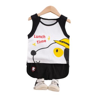 China Two-piece suit 1-4 years old baby boy summer vest suit children's casual shorts boutique casual children's clothing for sale