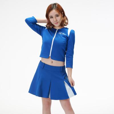 China Sets Manufacturers Wholesale Women 100% Polyester Skirt Promotion Uniforms Custom Blue Skirt for sale