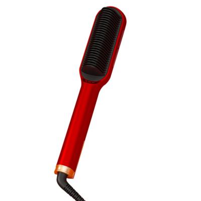 China Wholesale Electric Heating Hot Ceramic Comb Safety Hair Beard Hair Straightener PTC Infrared Ionic Led Comb Brush For Men for sale