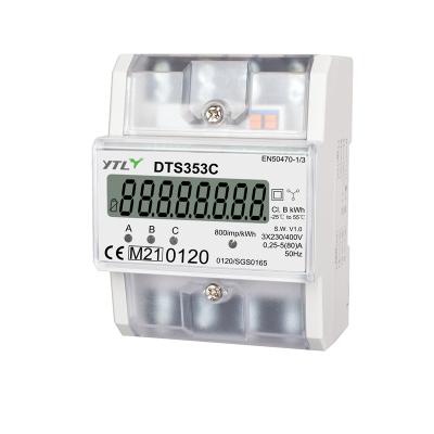 China YTL DTS353C 0.25-80A DIN Rail Phase Four 3 Wire Power Monitoring Meter MI B+D Approved DTS353C for sale