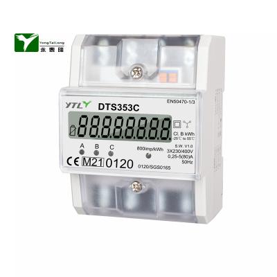 China YTL DTS353C 5/80A DIN 3 Double Phase 4 Wire OEM Electrical Meter Certificate MI Rail Channels DTS353C for sale