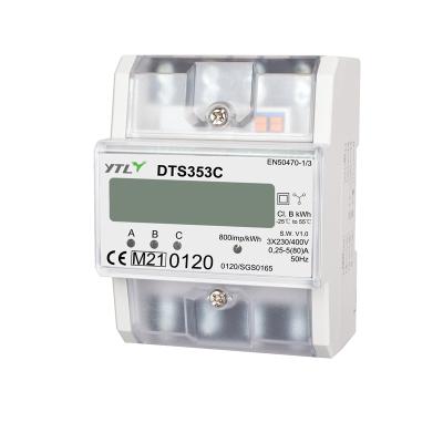 China YTL DTS353C DIN Rail 3P Four Wires Electricity Meter CE Certificate Multi-tariff DTS353C for sale