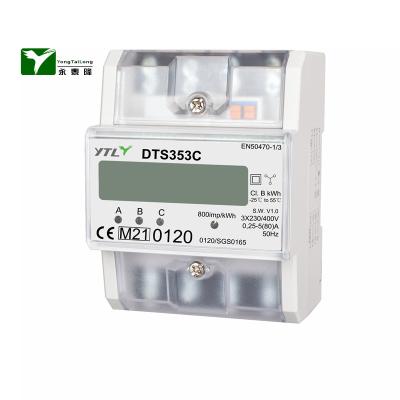 China YTL DTS353C Three Phase DIN Rail 4 Wire Digital KWH Meter CE MI DTS353C Approved for sale