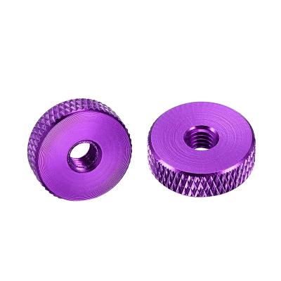 China Heavy Industry OEM Knurled NutM5 M6 x 16mm x 5mm Inch Nuts Lock Set Nuts Aluminum Alloy Purple for sale