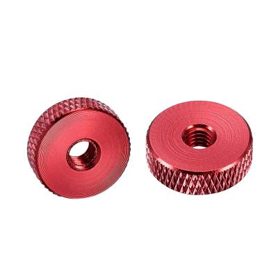 China Heavy Industry OEM Knurled Nut M4 M5 M6 x 16mm x 5mm Thumb Nuts Locking Set Nuts Aluminum Alloy Purple for sale