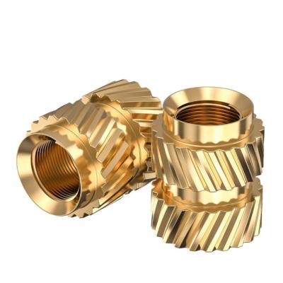 China Injection Molding CNC M1.4 M3 M4 M6 M8 Turn Center Customized Brass Knurled Thread Inserts Nuts For Plastics for sale