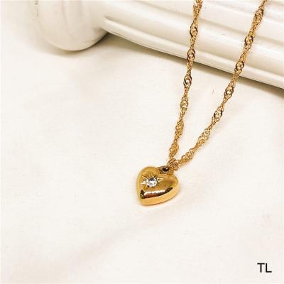 China Manufacturer custom jewelry TRENDY non fading Gioielli chain jewelry gold con fashion jewelry wholesale heart necklace for women for sale