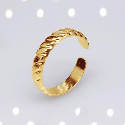 China 2022 new FASHIONABLE designer 18k gold plated rings jewelry waterproof rings, flower rings, string cutout ring opening ring wholesale for sale