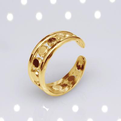 China 2022 Fashion TRENDY Jewelry Never Fade Waterproof Rings 18k Gold Plated Fancy Rings, Designer Jewelry Wholesale For Man for sale