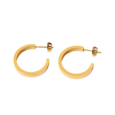 China FASHIONABLE jewelry supplier PVD 18k gold plated jewelry simple style trendy stainless steel waterproof earrings wholesale for sale