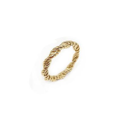 China TRENDY 18k Gold Plated Stainless Steel Jewelry Fashion High Quality Jewelry 18k Gold Plated Twisted Rings Jewelry Wholesale for sale