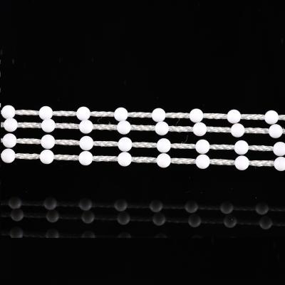 China Roller Lampshade Parts Shades Blind Endless Loop Bead Ball Chain Rope White Plastic Sparse Rope for sale