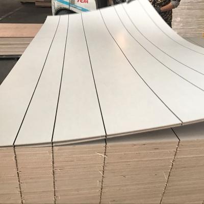 China Modern Decorative PU Paper Laminated Groove Plywood / MDF , Colored Poly Sheet for sale