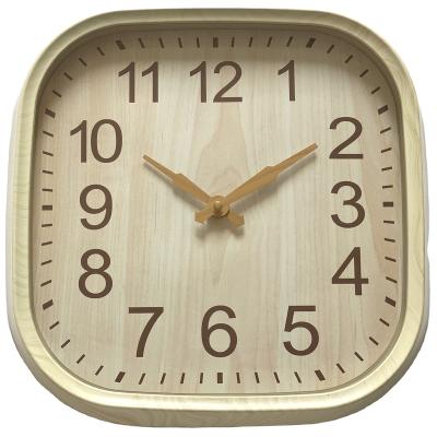 China Square Contemporary Wooden Unique Design Modern Creative Domestic Contracted Wall Clock for sale