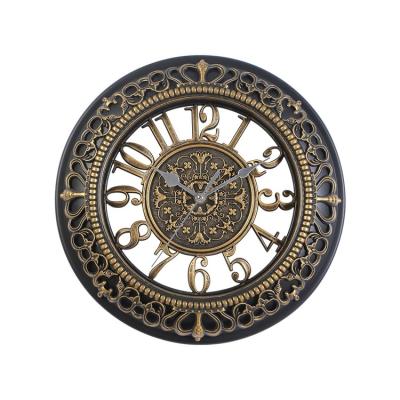 China Factory Retro Antique Vintage OEM Style 14 Inch Plastic Round Wall Clock for sale