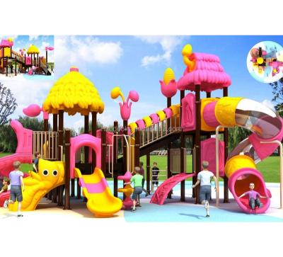 China UV & Weathering Resistant High level double layers outdoor playground facilities with multiple transparent winding slides for sale